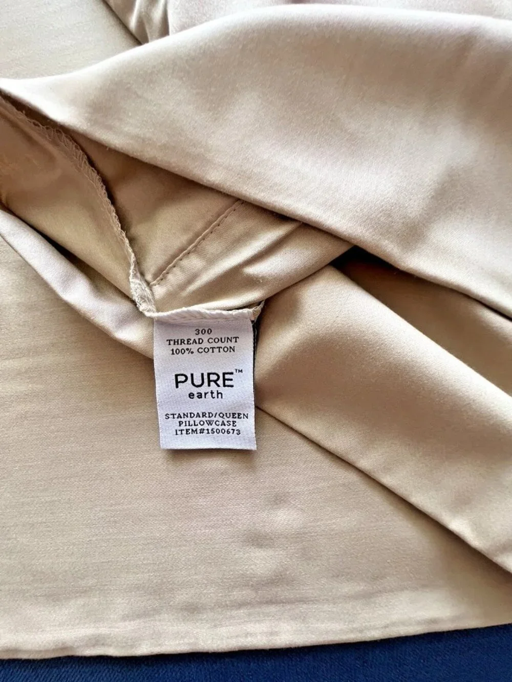QUEEN Standard Pair Pillowcases Ecru Tan 100% Cotton 300TC Pure Earth PRISTINE